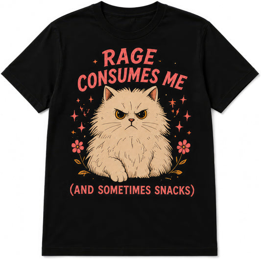 Rage Consumes Me, And Sometimes Snacks rude t-shirt