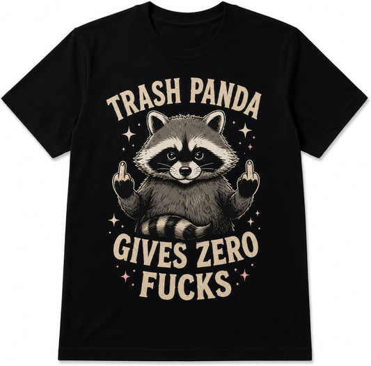 Trash Panda Gives Zero Fucks rude t-shirt